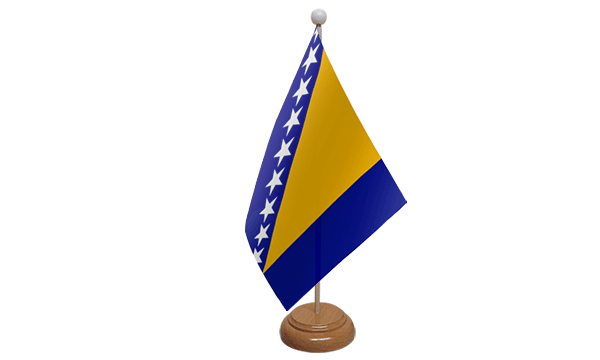 Bosnia and Herzegovina Small Flag with Wooden Stand